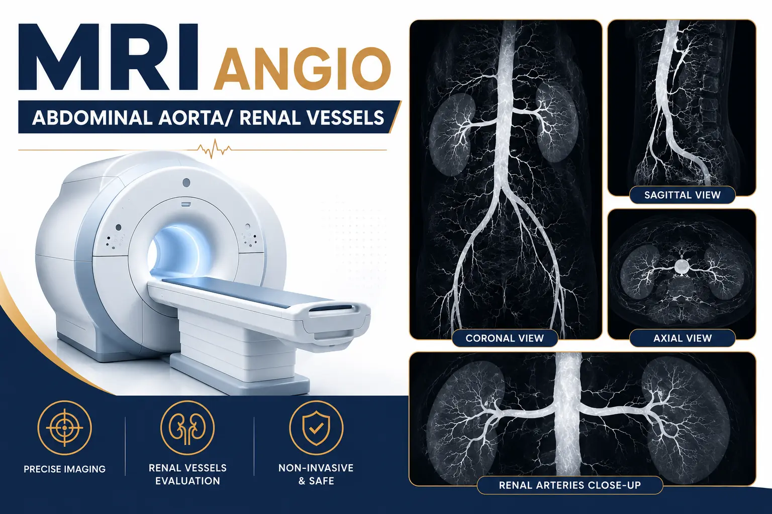 MRI Angio Abdominal Aorta and Renal Vessels scan at Focus Diagnostics Hyderabad