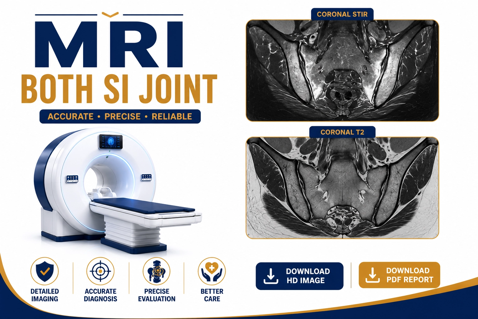 MRI Both SI Joint scan at Focus Diagnostics Hyderabad Radiology Department