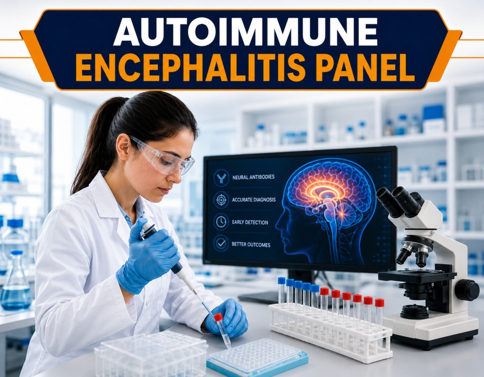 Autoimmune Encephalitis Panel laboratory test showing neuronal antibody analysis for autoimmune brain inflammation and neurological disorder diagnosis