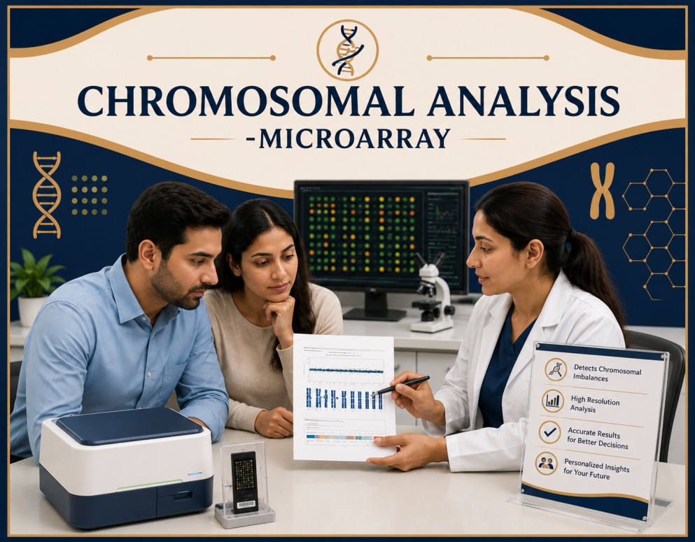 Chromosomal Analysis Microarray for couples showing advanced genetic testing for infertility, recurrent miscarriage, and reproductive risk assessment