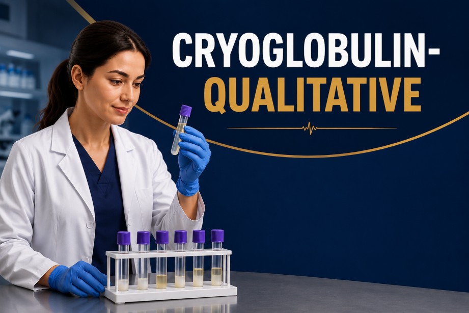 Cryoglobulin qualitative test showing detection of abnormal cold-sensitive proteins in blood for vasculitis and autoimmune disease diagnosis