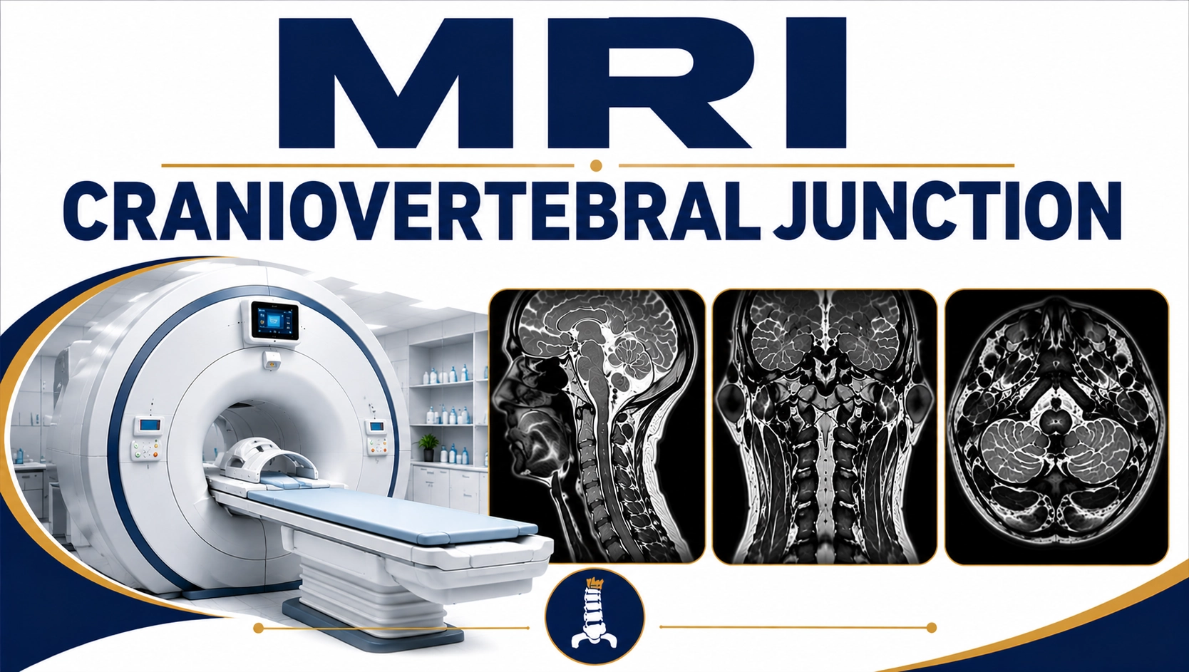 MRI Craniovertebral Junction Scan at Focus Diagnostics showing detailed imaging of the skull base, brainstem, and upper cervical spine