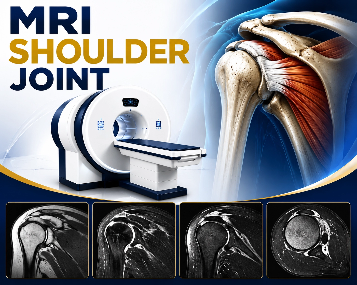 MRI Shoulder Joint scan for evaluation of rotator cuff injuries, labral tears, shoulder pain, instability, arthritis, and soft tissue abnormalities at Focus Diagnostics