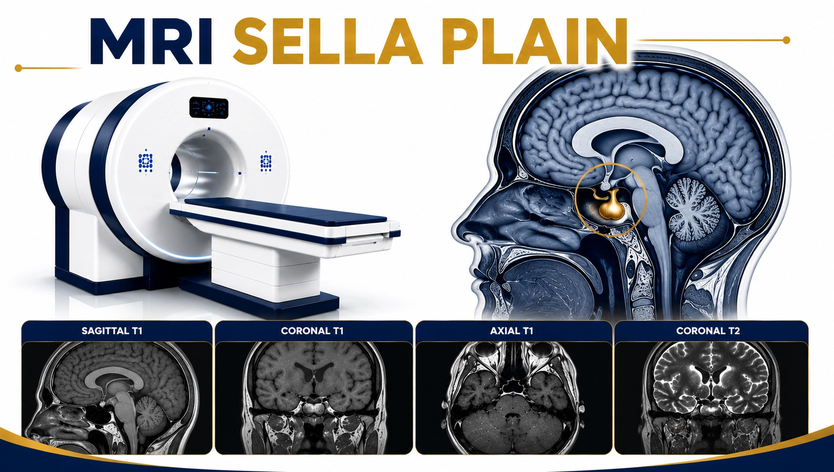 MRI Sella Plain scan for evaluation of pituitary gland disorders, sellar lesions, hormonal abnormalities, and brain base conditions at Focus Diagnostics
