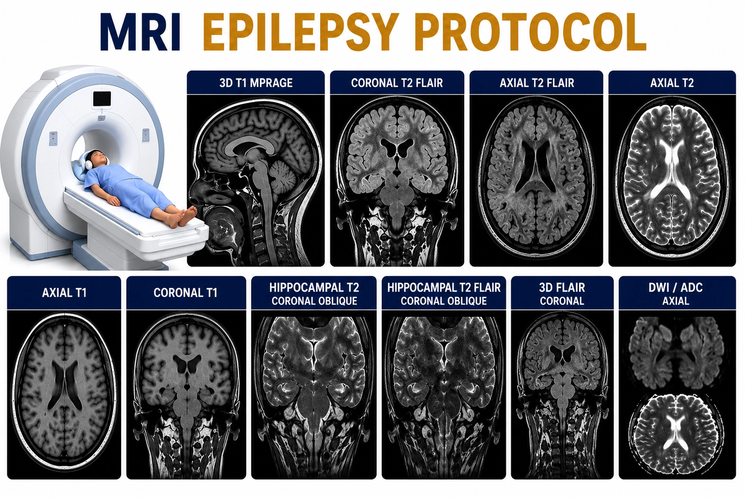 MRI Epilepsy Protocol scan at Focus Diagnostics for advanced seizure and neurological brain imaging