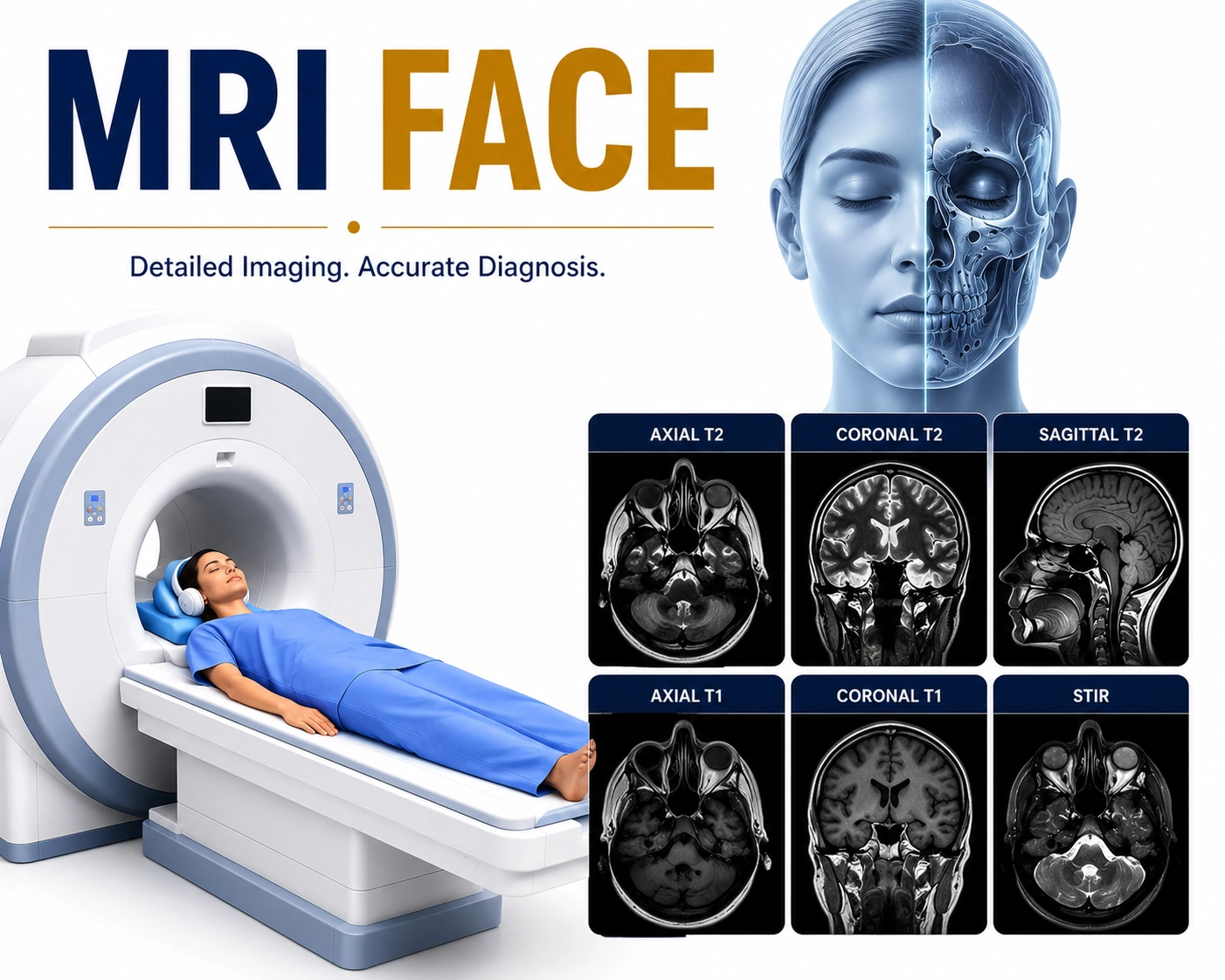 MRI Face scan at Focus Diagnostics for advanced facial structure and soft tissue imaging diagnosis