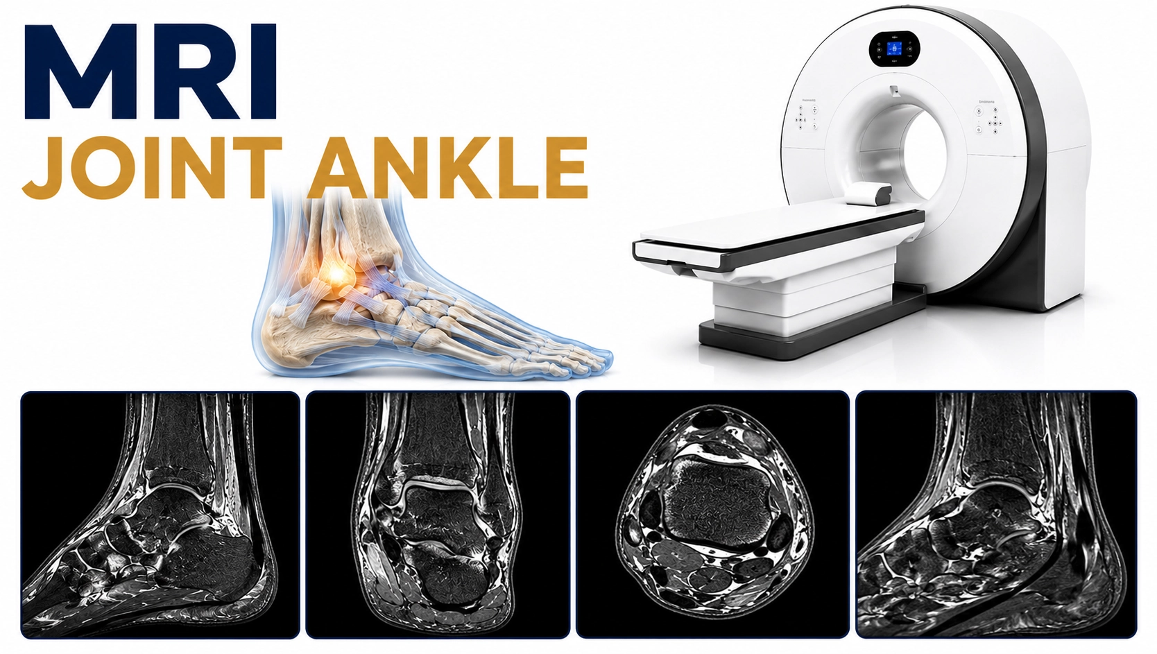 MRI Ankle Joint scan for evaluation of ankle pain, ligament injuries, tendon disorders, and joint abnormalities at Focus Diagnostics
