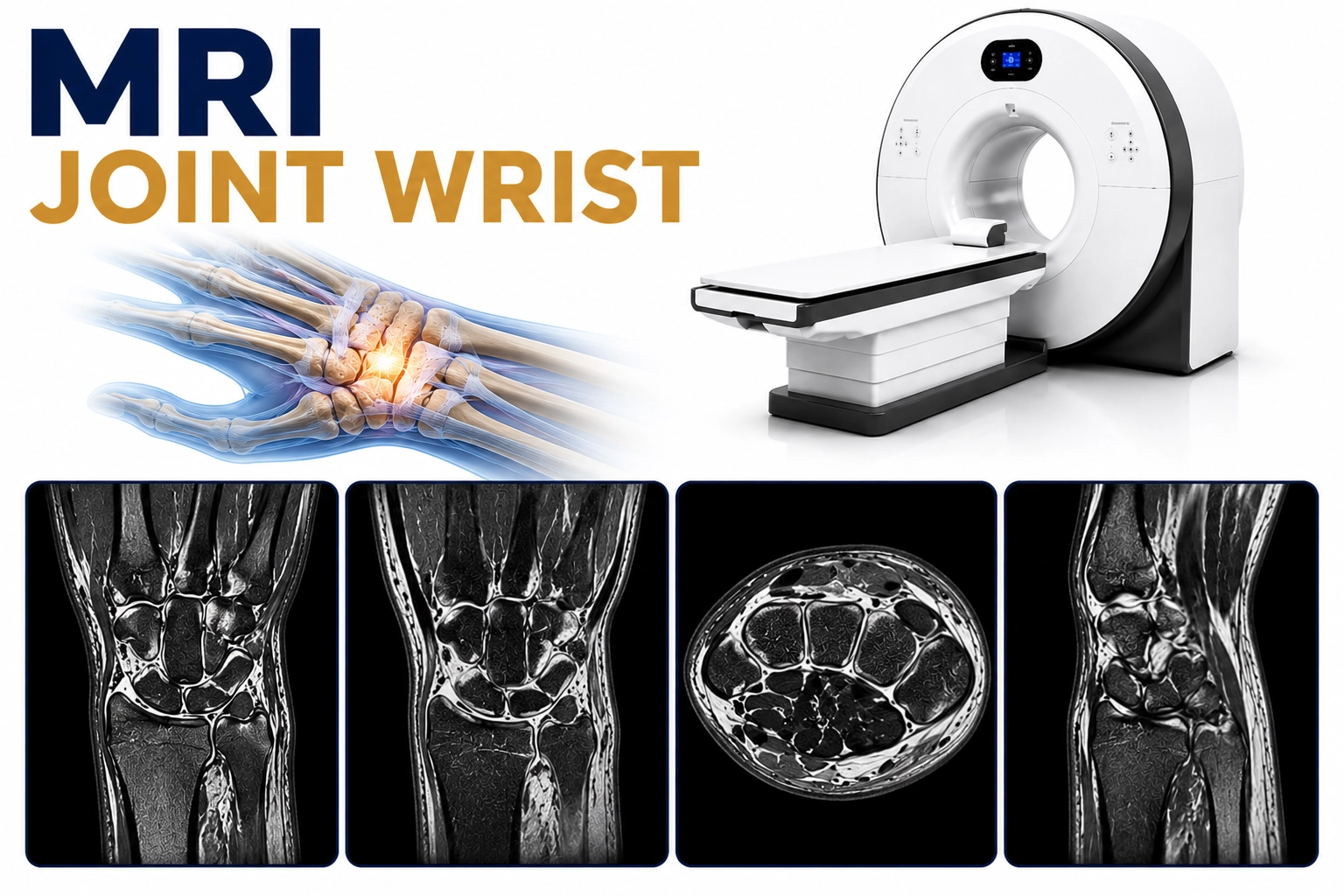 MRI Wrist Joint scan for evaluation of wrist pain, ligament injuries, tendon disorders, and joint abnormalities at Focus Diagnostics