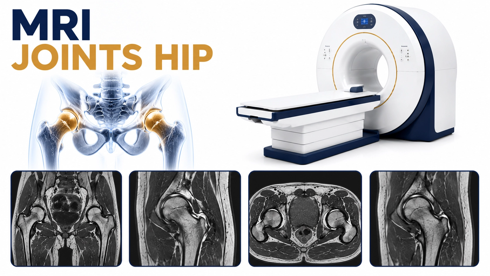 MRI Joints Hip scan for evaluation of hip pain, joint injuries, cartilage damage, and hip disorders at Focus Diagnostics