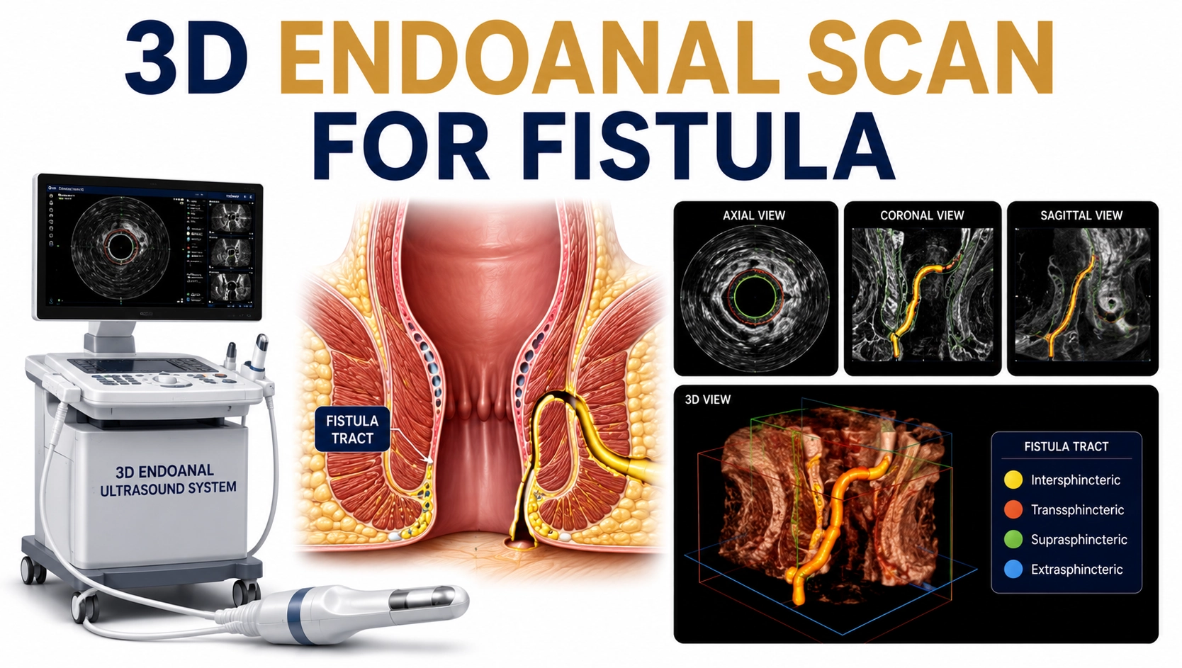 3D Endoanal Scan for Fistula showing detailed anal canal and fistula tract evaluation for accurate diagnosis and treatment planning at Focus Diagnostics