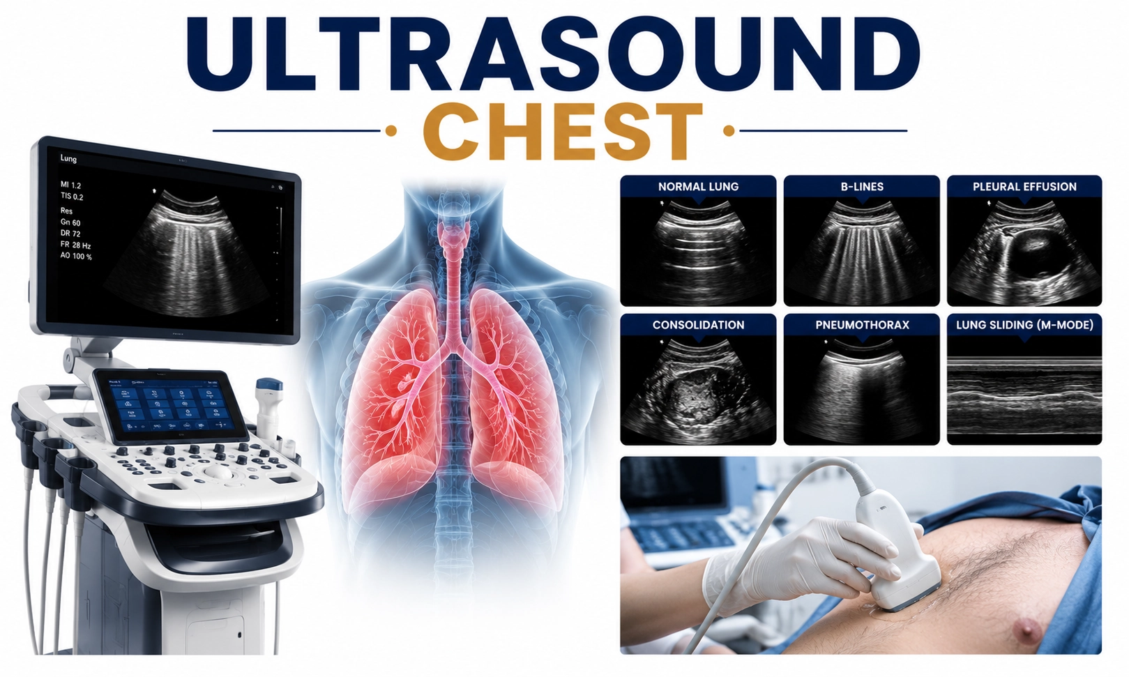 Ultrasound Chest scan for evaluation of pleural effusion, lung abnormalities, chest wall lesions, infections, and thoracic conditions at Focus Diagnostics
