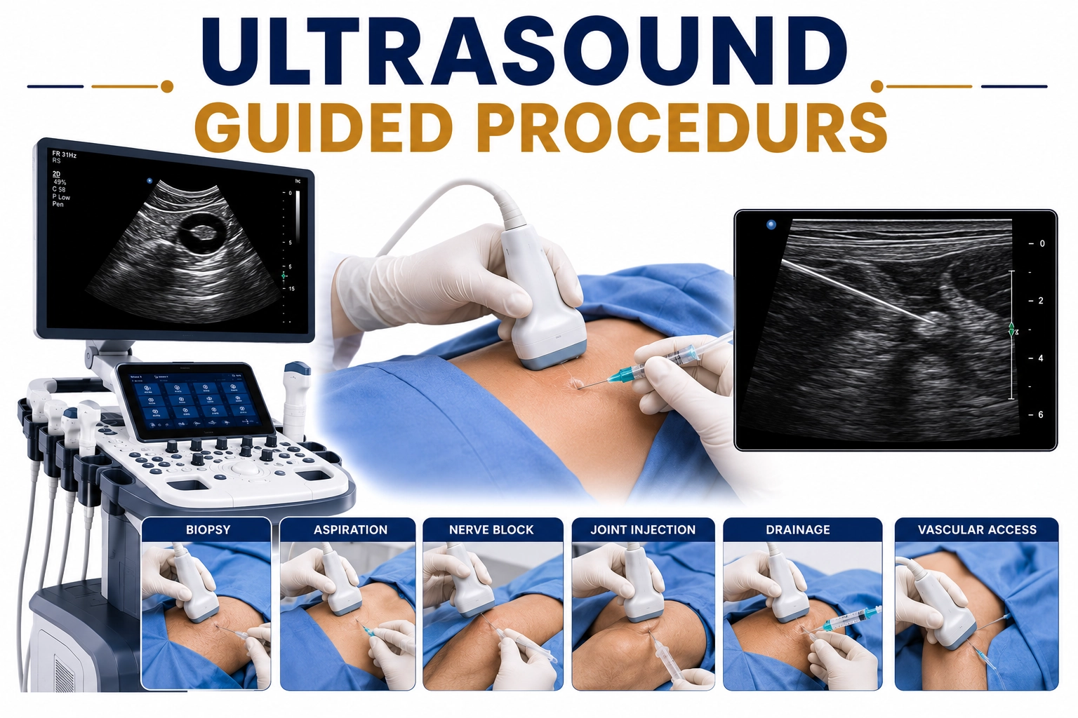 Ultrasound Guided Procedures for precise diagnostic and therapeutic interventions using real-time ultrasound imaging guidance at Focus Diagnostics