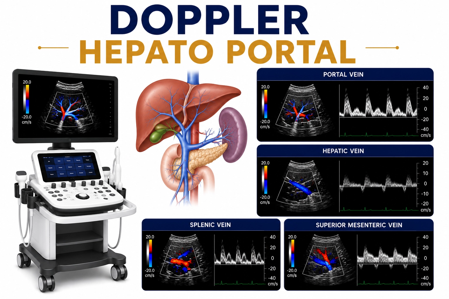 Doppler Hepato Portal ultrasound for evaluation of portal vein blood flow, liver circulation, portal hypertension, and hepatic vascular disorders at Focus Diagnostics