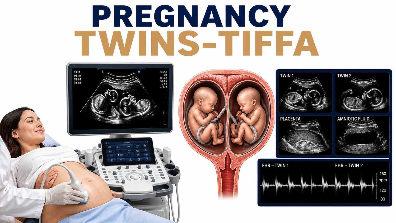 Pregnancy Twins TIFFA Scan for detailed fetal anomaly screening, growth assessment, organ evaluation, and prenatal health monitoring of twin babies at Focus Diagnostics