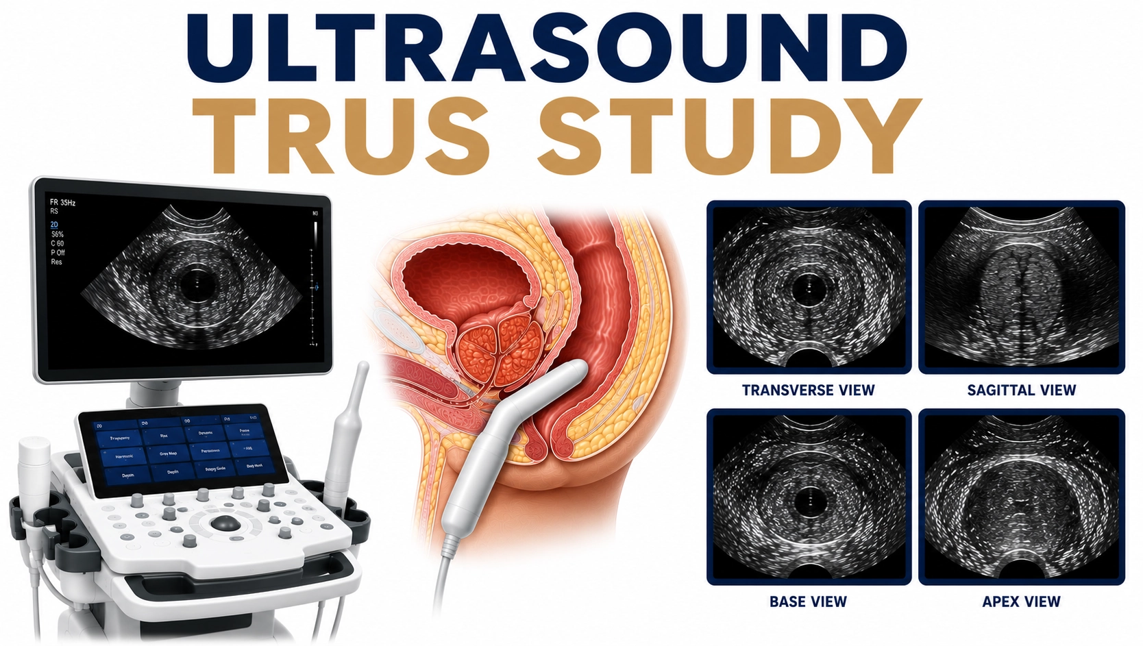 Ultrasound TRUS Study for detailed evaluation of prostate gland, seminal vesicles, urinary symptoms, prostate enlargement, and prostate disorders at Focus Diagnostics