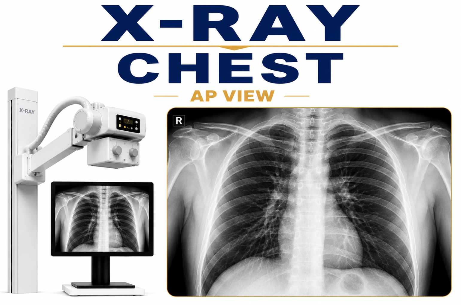 X-Ray Chest AP View for evaluation of lungs, heart, chest infections, respiratory disorders, and thoracic abnormalities at Focus Diagnostics