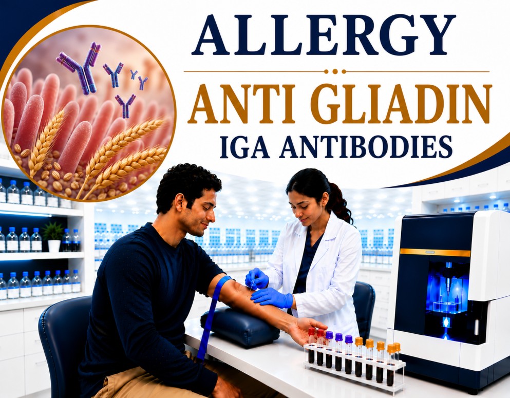 Anti-Gliadin IgA antibodies blood test for celiac disease screening, gluten sensitivity evaluation, and autoimmune gastrointestinal disorder diagnosis