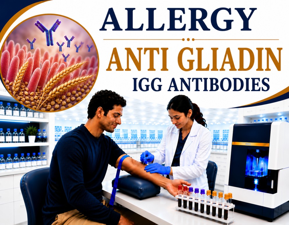 Anti-Gliadin IgG antibodies blood test for celiac disease screening, gluten sensitivity evaluation, and autoimmune gastrointestinal disorder diagnosis