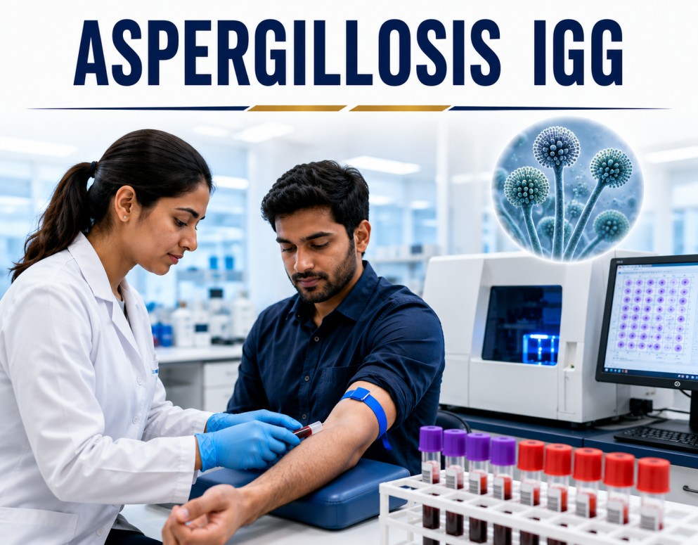 Aspergillosis IgG antibody blood test for diagnosing chronic pulmonary aspergillosis, Aspergillus fungal infection, and chronic lung fungal diseases