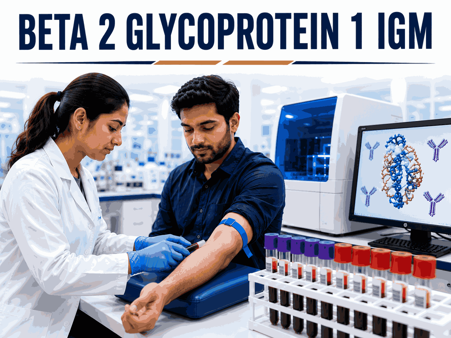 Beta 2 Glycoprotein 1 (β2GP1) IgM antibody blood test for diagnosing Antiphospholipid Syndrome, autoimmune clotting disorders, thrombosis risk, and recurrent pregnancy loss