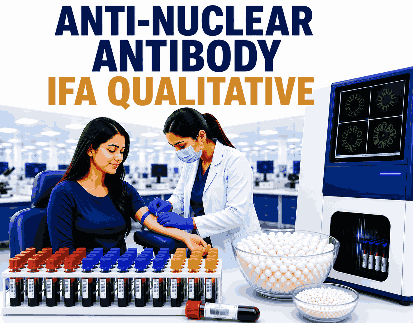 Anti-Nuclear Antibody (ANA) IFA Qualitative blood test for screening autoimmune diseases including lupus and connective tissue disorders at Focus Diagnostics