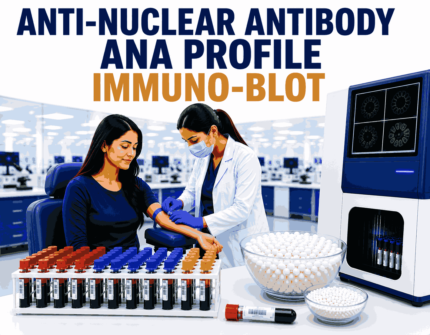 Anti-Nuclear Antibody (ANA) Profile Immunoblot blood test for diagnosing autoimmune connective tissue diseases at Focus Diagnostics