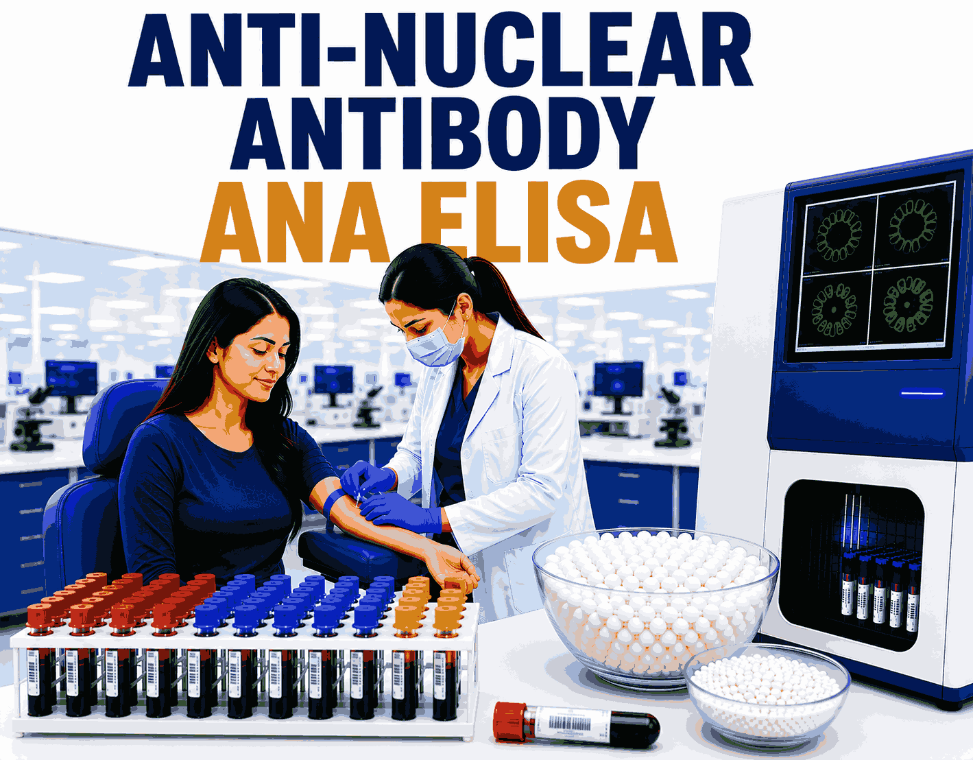 Anti-Nuclear Antibody (ANA) ELISA blood test for screening autoimmune diseases including lupus and connective tissue disorders at Focus Diagnostics