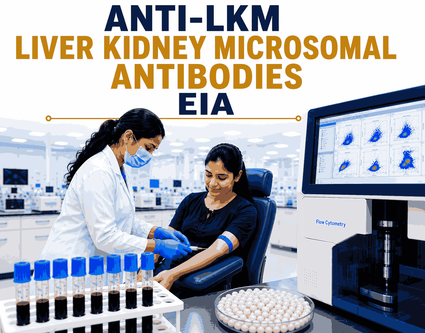 Anti-LKM (Liver Kidney Microsomal) antibodies blood test by EIA for diagnosing autoimmune hepatitis, autoimmune liver disease, and chronic liver inflammation