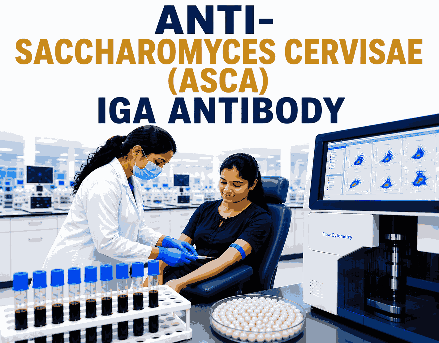 Anti-Saccharomyces cerevisiae (ASCA) IgA antibody blood test for Crohn's disease diagnosis, inflammatory bowel disease evaluation, and autoimmune gastrointestinal disorder screening