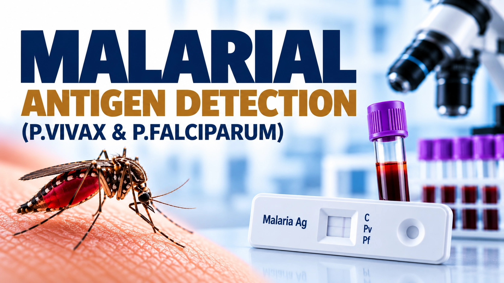 Malarial Antigen Detection test showing rapid identification of Plasmodium vivax and Plasmodium falciparum infections for accurate malaria diagnosis