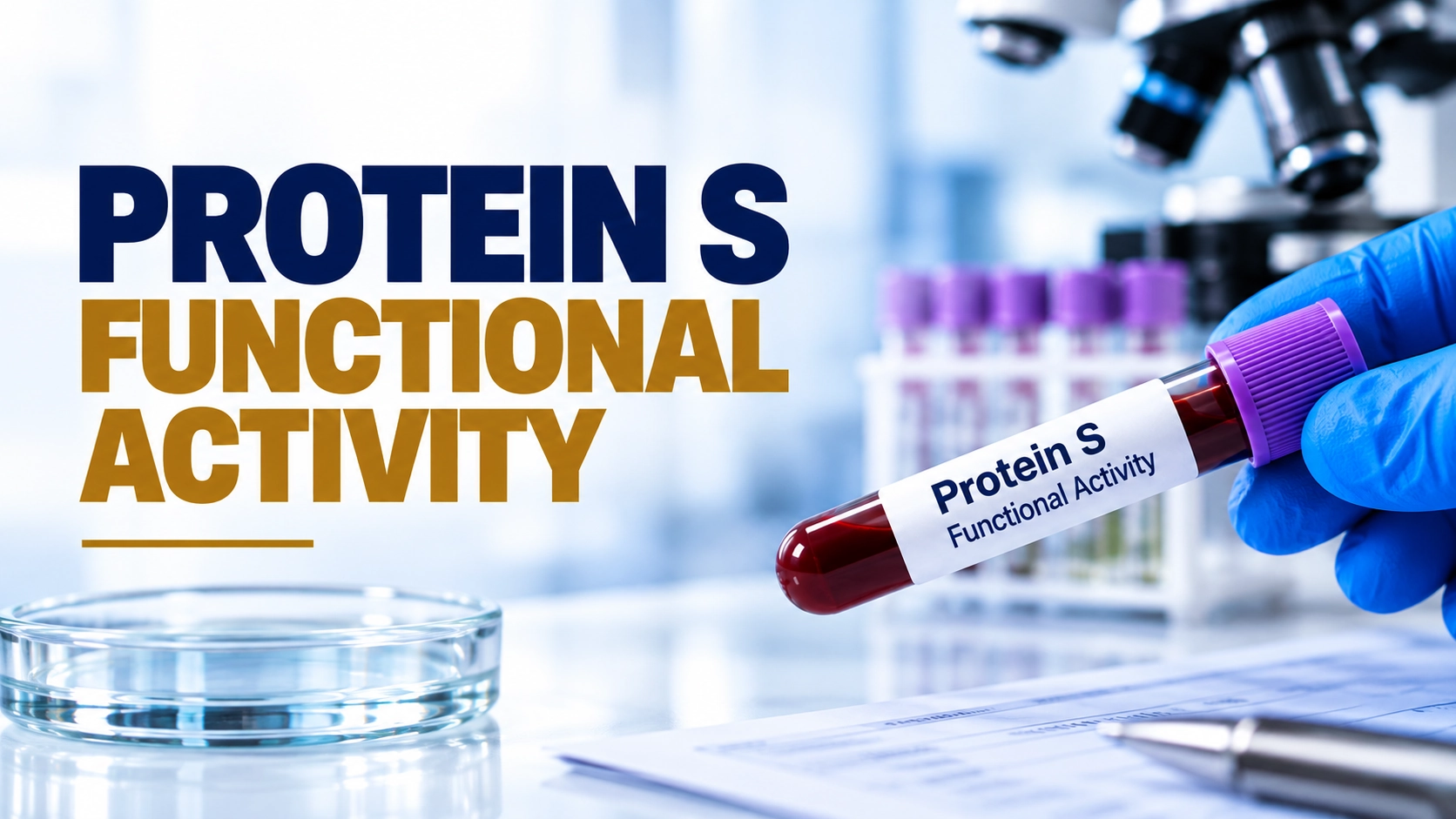 Protein S Functional Activity test showing coagulation analysis for Protein S deficiency, thrombophilia screening, and blood clotting disorder assessment