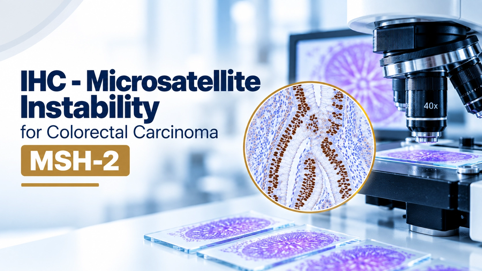 MSH2 immunohistochemistry staining in colorectal carcinoma tissue for microsatellite instability and Lynch syndrome screening