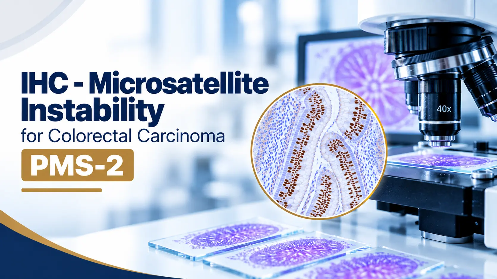 PMS2 immunohistochemistry staining in colorectal carcinoma tissue for microsatellite instability and Lynch syndrome screening