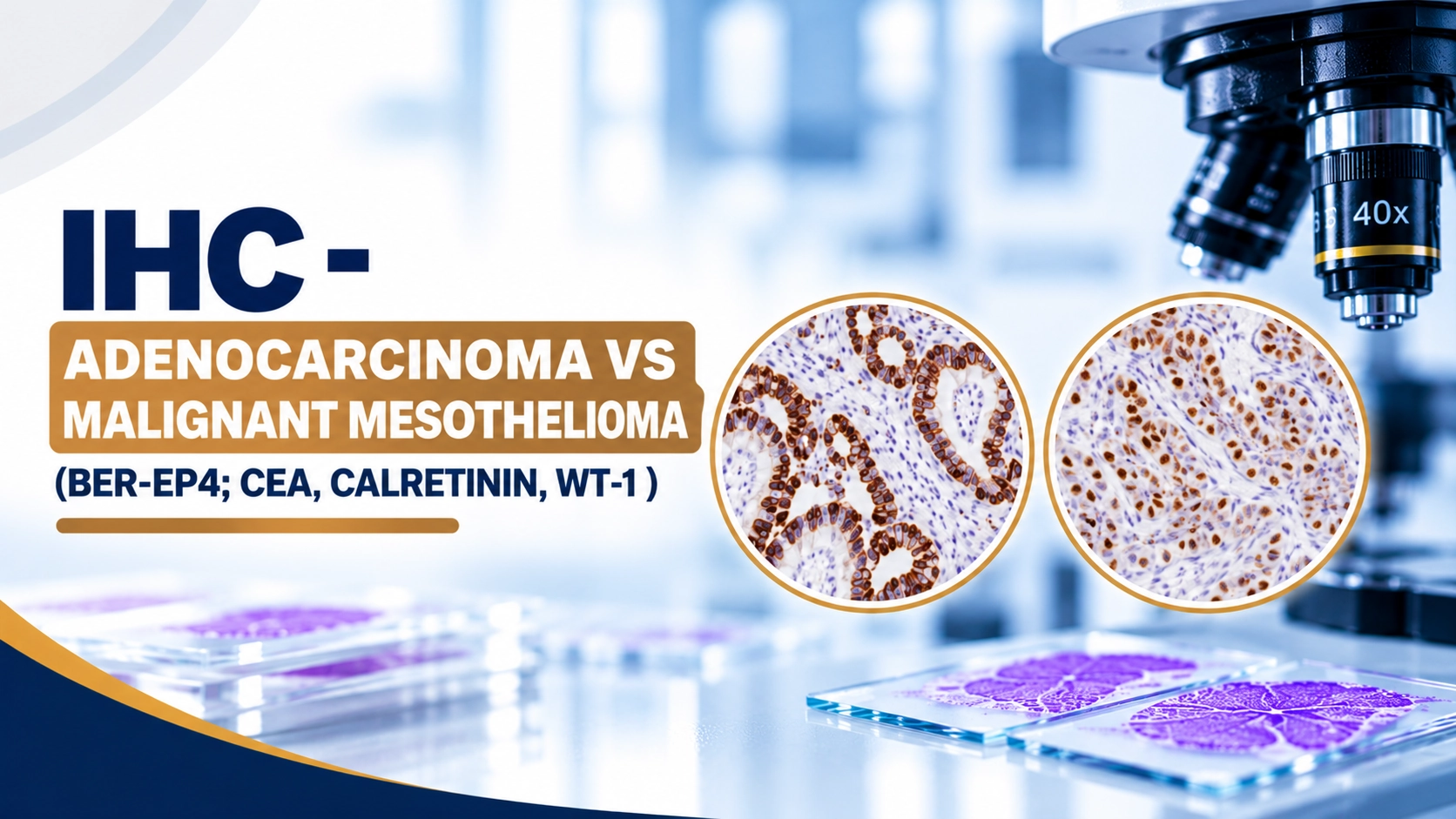 IHC adenocarcinoma vs malignant mesothelioma panel test with BER-EP4 CEA Calretinin WT-1 at Focus Diagnostics Hyderabad