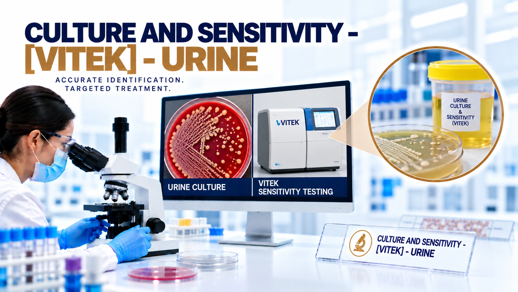 Culture and Sensitivity VITEK Urine test at Focus Diagnostics for diagnosis of urinary tract infections and antibiotic susceptibility testing
