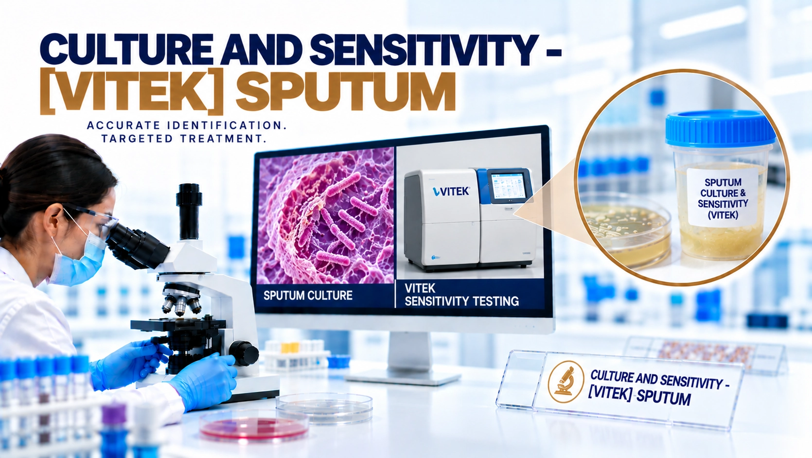 Culture and Sensitivity VITEK Sputum test at Focus Diagnostics for diagnosis of bacterial respiratory infections and antibiotic susceptibility testing