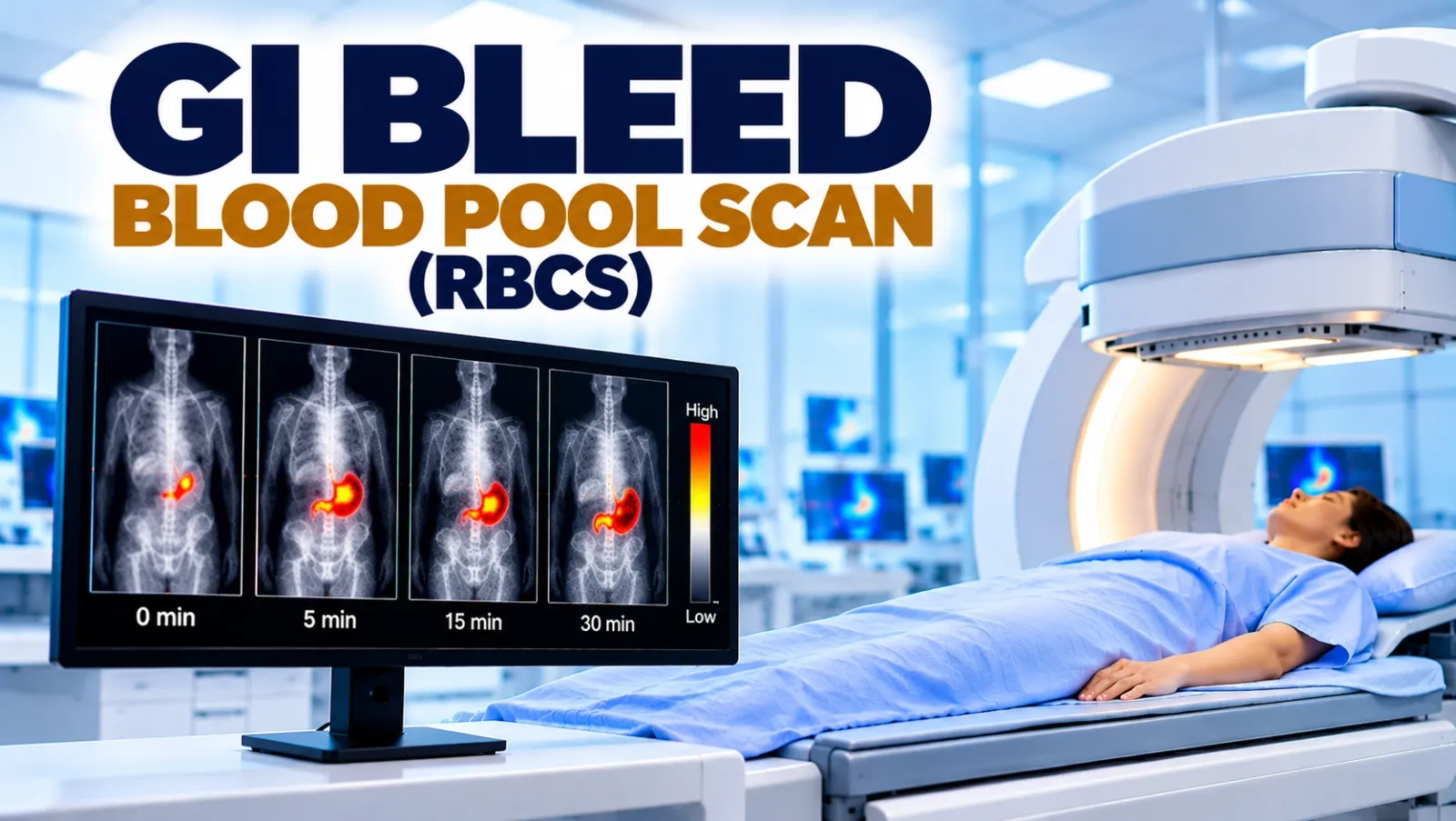 GI Bleed Blood Pool Scan RBCS nuclear medicine imaging at Focus Diagnostics Hyderabad